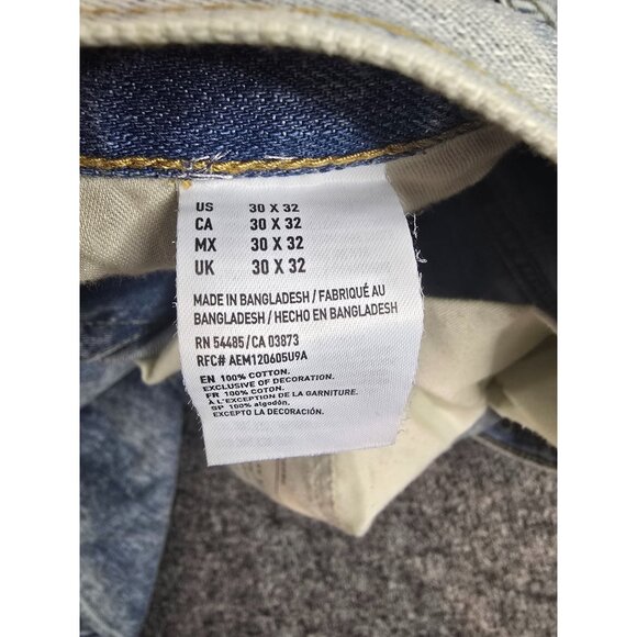 American Eagle Mens Original Bootcut Jeans 30x32 Light Acid Wash 100% Cotton - Picture 4 of 8